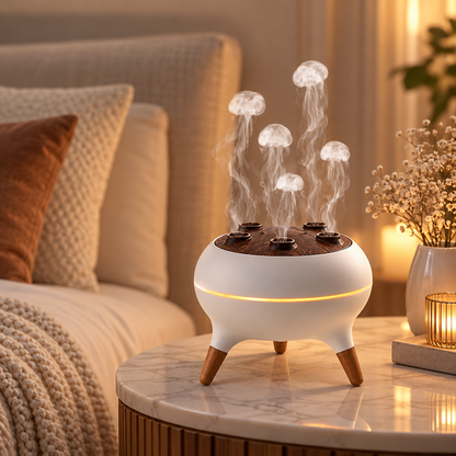 Jellyfish Mist Humidifier with Ambient LED Light, Decorative Desktop Cool Mist Humidifier for Bedroom, Living Room and Office