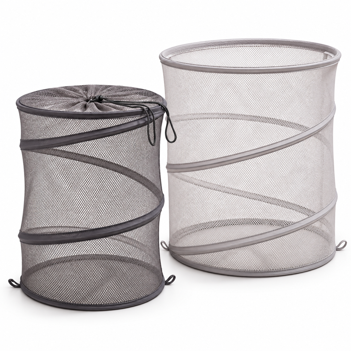 Collapsible Mesh Laundry Hamper Set – Breathable Pop-Up Clothes Baskets for Home Storage