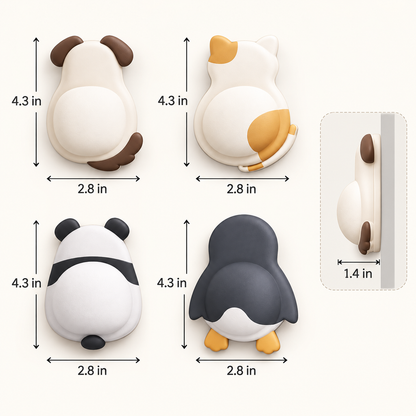 Cute Animal Door Stopper Wall Protector – Soft Cushion Door Handle Bumper