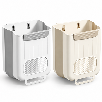 Wall-Mounted Folding Trash Bin – Space-Saving Kitchen Waste Container