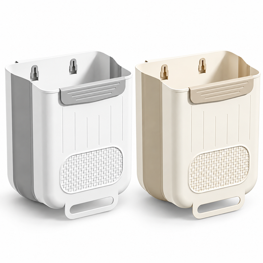 Wall-Mounted Folding Trash Bin – Space-Saving Kitchen Waste Container